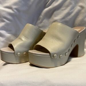 Dolce Vita Cream Studded Platform Mules